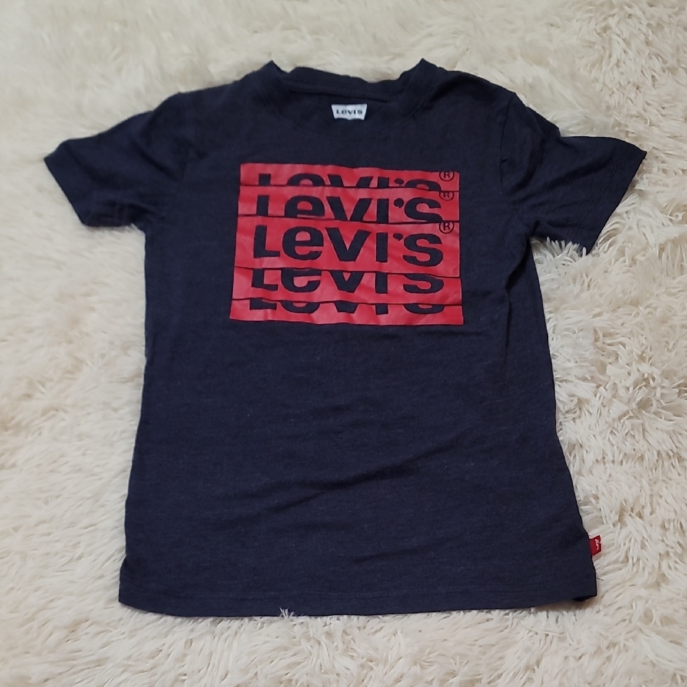 Levi's,Blue and Red,Short Sleeve Tee, Kids, Boy's, Size 7/8, Medium